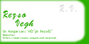 rezso vegh business card